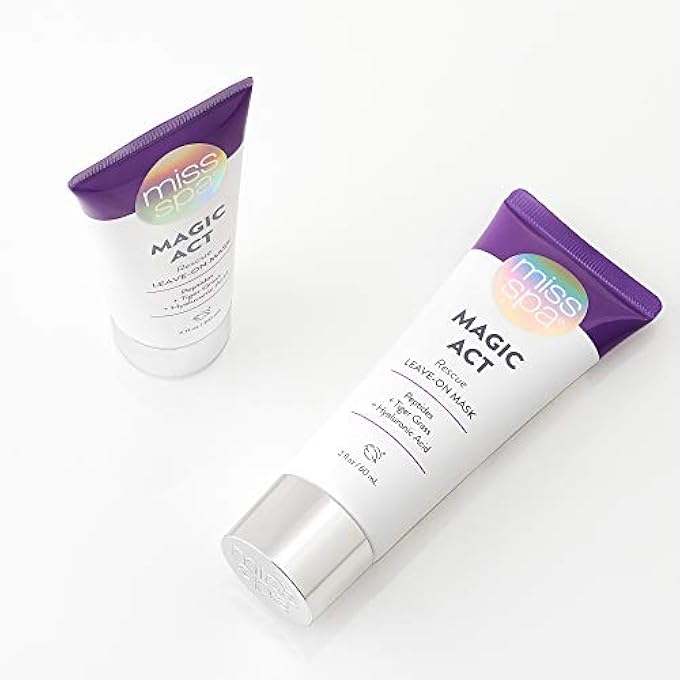 MISS SPA FACE MASK SKIN CARE FOR WOMEN, RESCUE LEAVE-ON HYDRATING HYALURONIC ACID PEPTIDES TIGER GRASS REDUCE REDNESS, SOOTHES IRRITATED SKIN, DAY AND OVERNIGHT FACE MASK DERMATOLOGIST TESTED 2 OZ. - Image 3